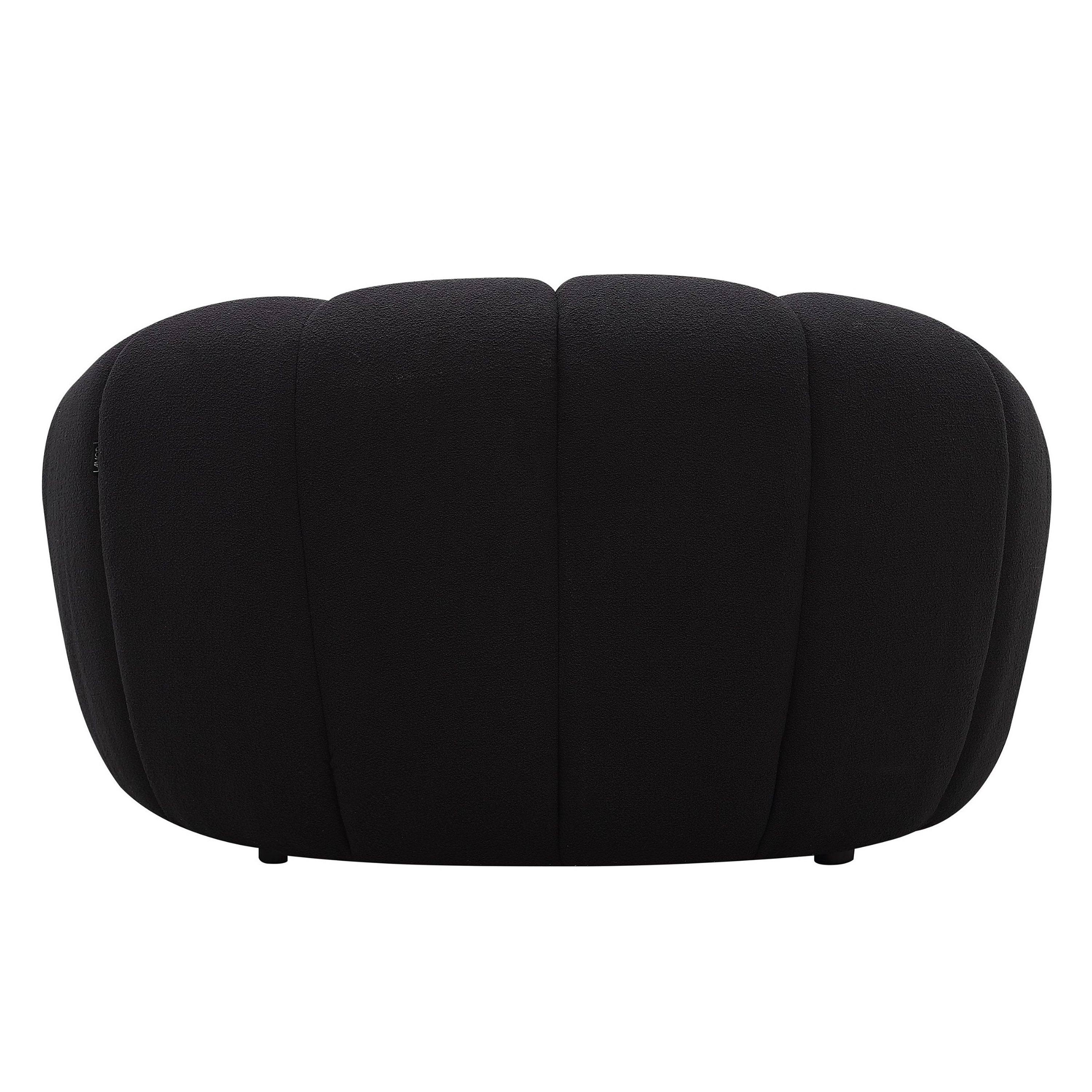 Yolonda - Modern Curved Black Fabric Chair - image 3