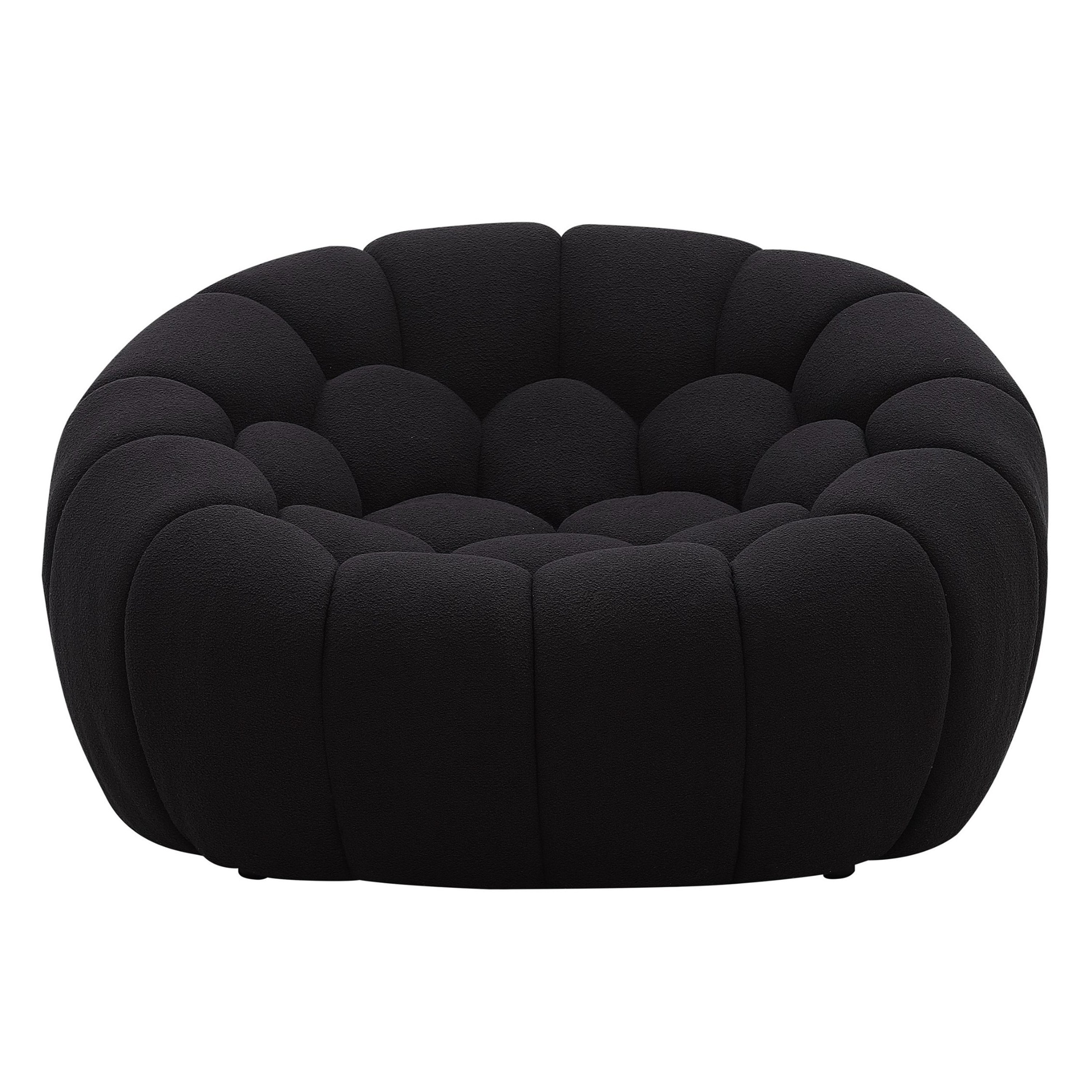 Yolonda - Modern Curved Black Fabric Chair - image 2