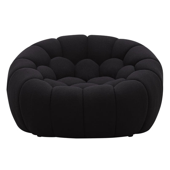 Yolonda - Modern Curved Black Fabric Chair - image 2