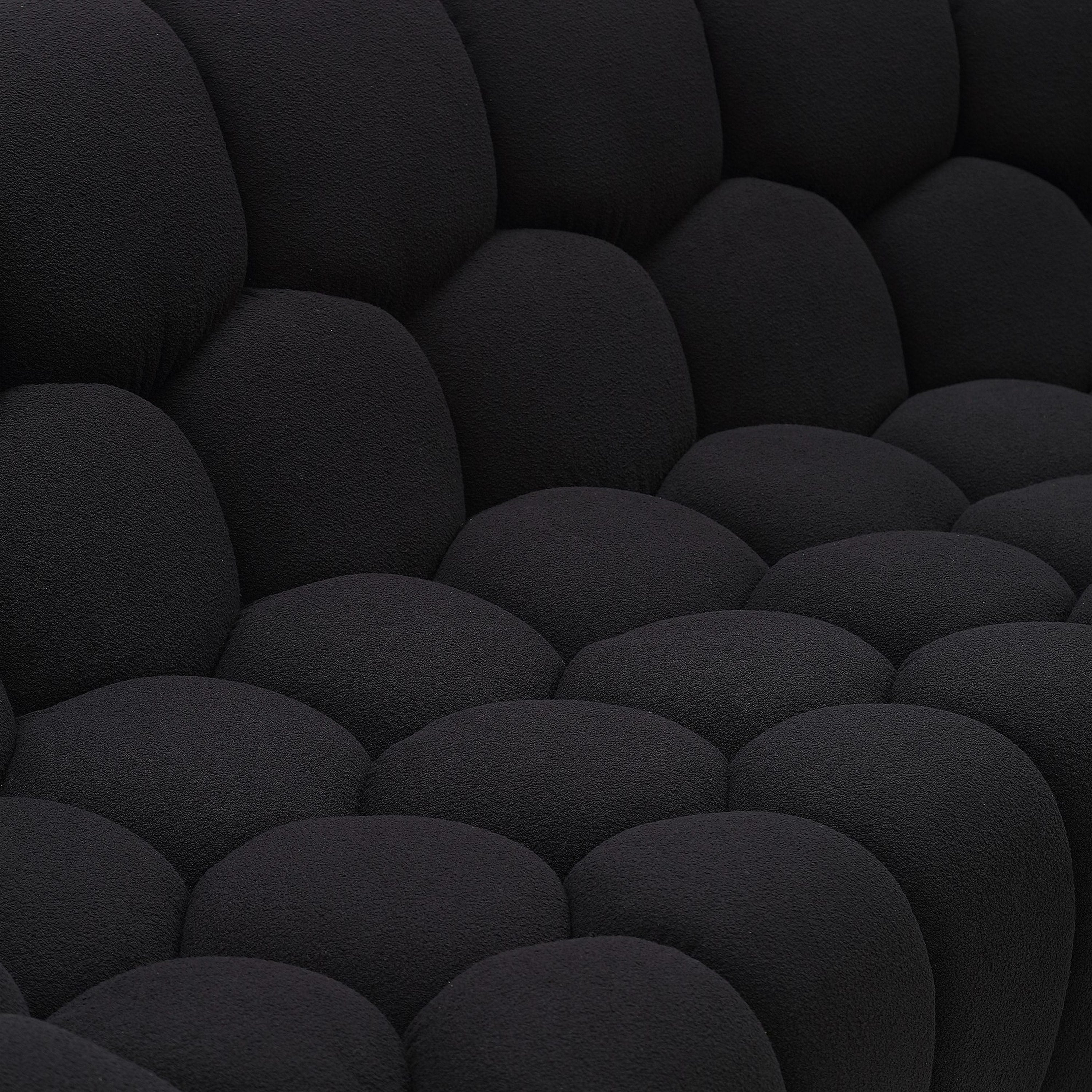 Yolonda - Modern Curved Black Fabric Chair - image 4