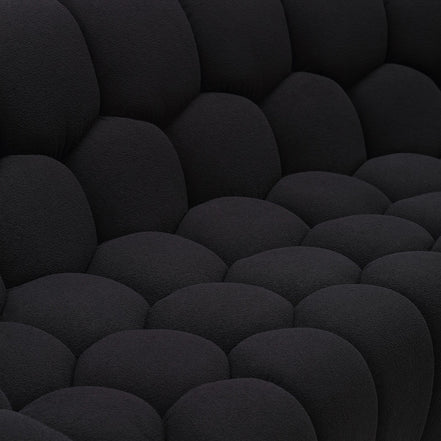 Yolonda - Modern Curved Black Fabric Chair - image 4