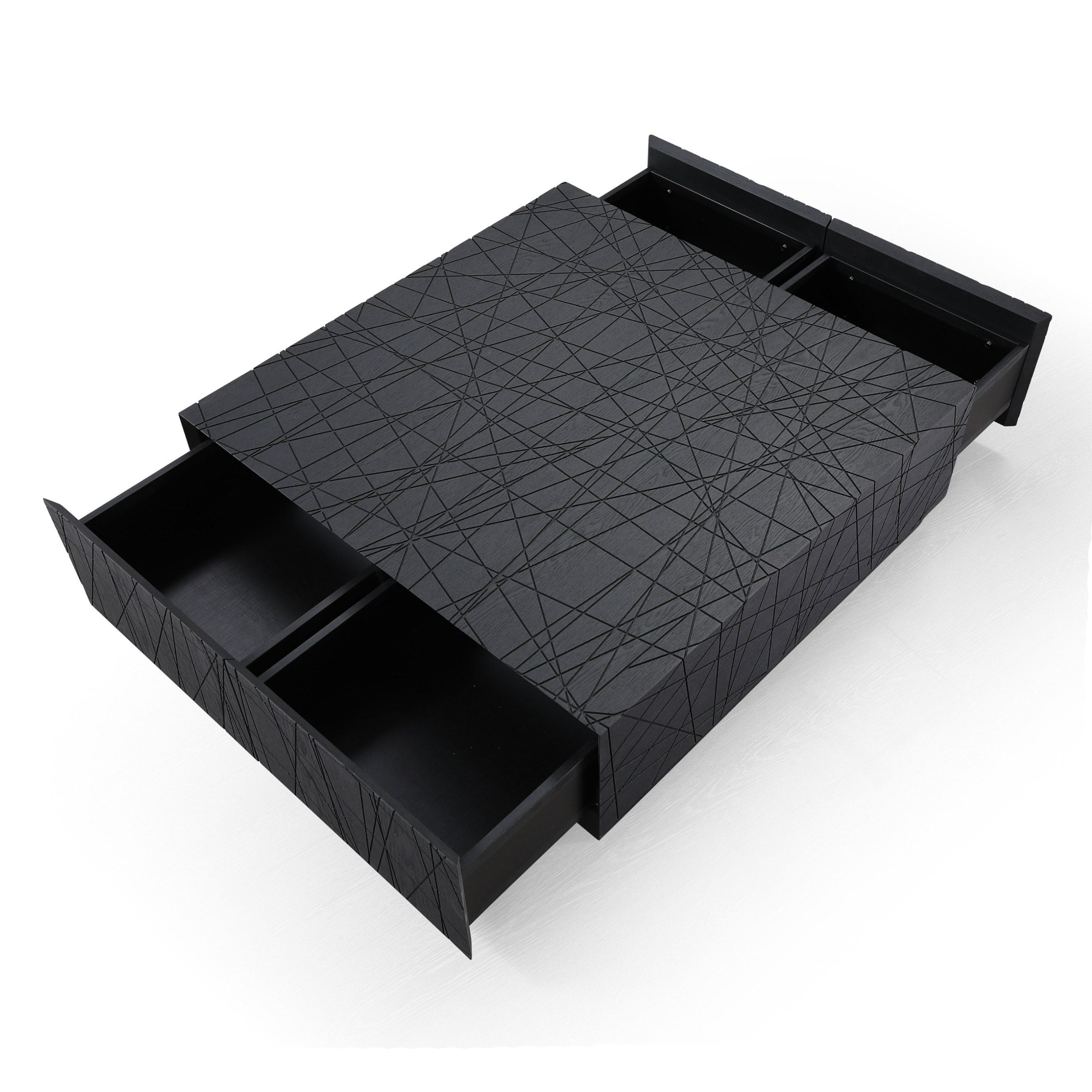 Kenda - Modern Black Oak Square Coffee Table With Storage - image 5