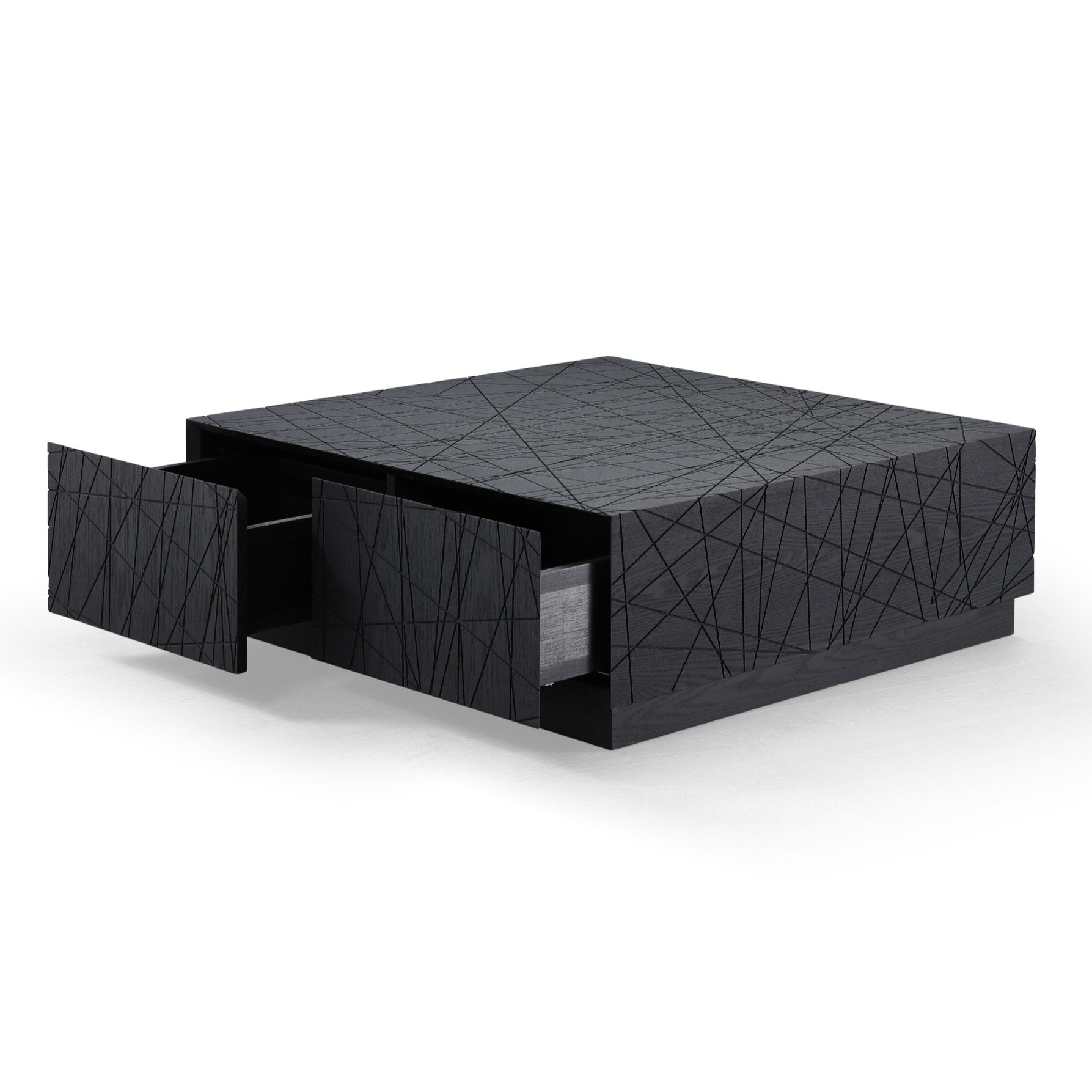 Kenda - Modern Black Oak Square Coffee Table With Storage - image 4