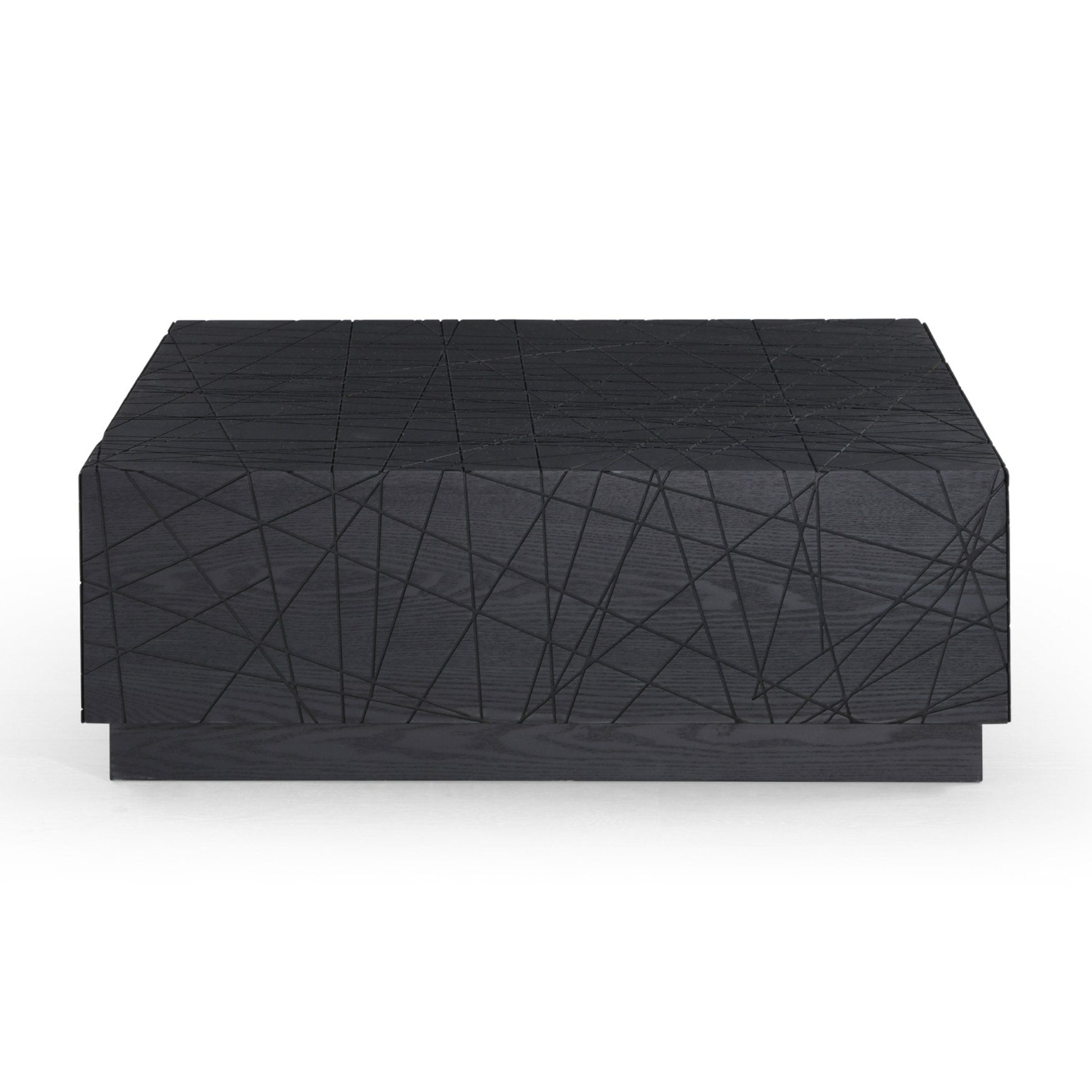 Kenda - Modern Black Oak Square Coffee Table With Storage