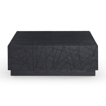 Kenda - Modern Black Oak Square Coffee Table With Storage