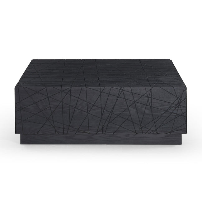 Kenda - Modern Black Oak Square Coffee Table With Storage