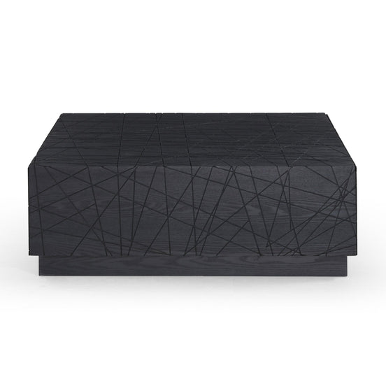 Kenda - Modern Black Oak Square Coffee Table With Storage