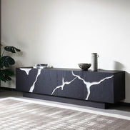 Aspen - Modern Matte Brown Ash & Silver TV Stand