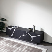 Aspen - Modern Matte Brown Ash & Silver TV Stand - image 2