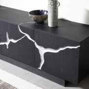 Aspen - Modern Matte Brown Ash & Silver TV Stand - image 3