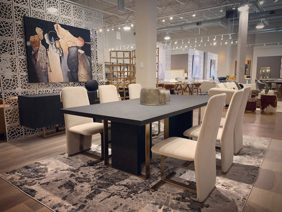 Tasha - Modern Beige Velvet + Brushed Brass Dining Chair (Set of 2)
