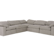 Corinth - Modern Grey Fabric Sectional Sofa with 3 Power Recliners - image 3