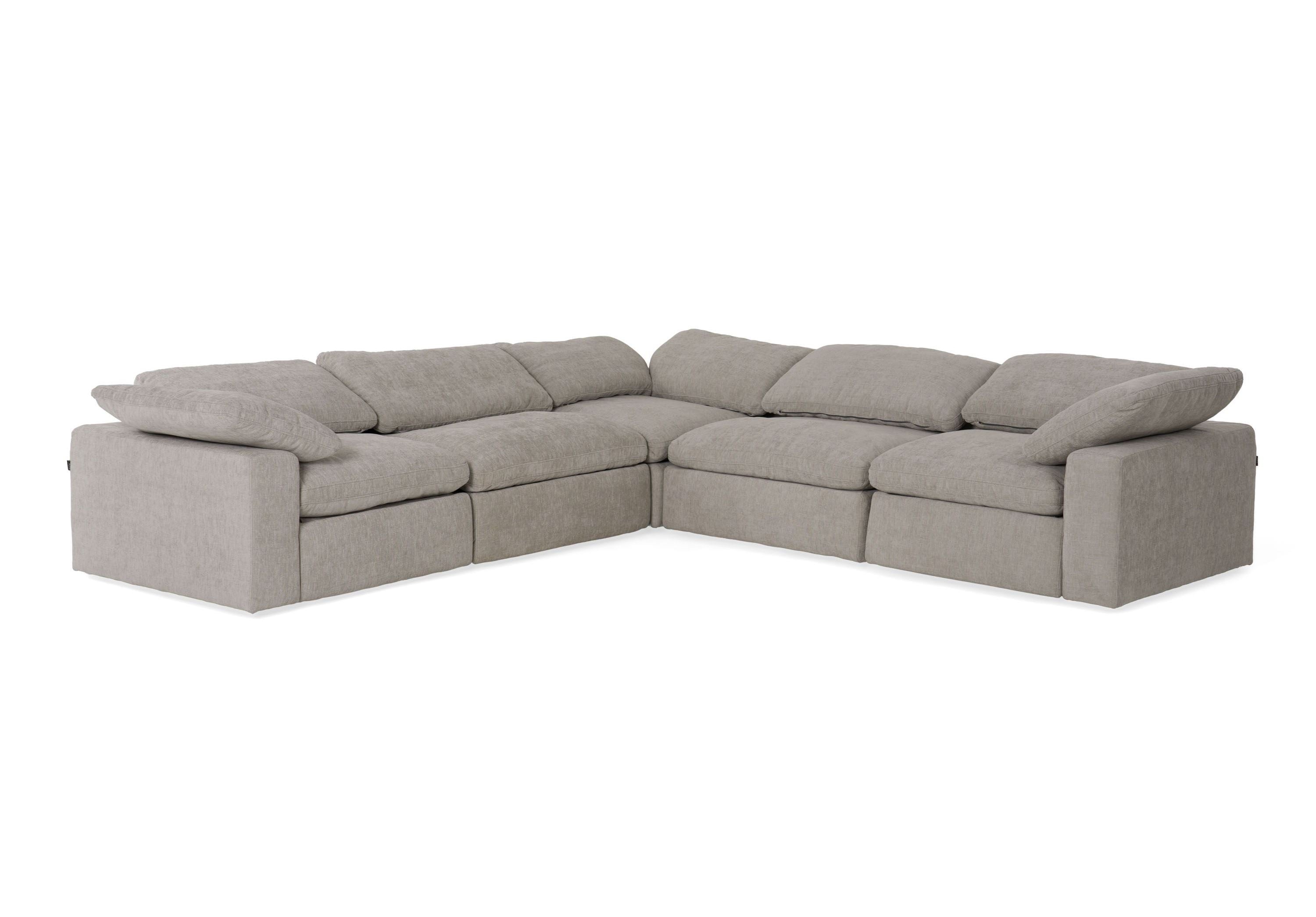 Corinth - Modern Grey Fabric Sectional Sofa with 3 Power Recliners - image 3