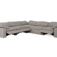 Corinth - Modern Grey Fabric Sectional Sofa with 3 Power Recliners - image 4