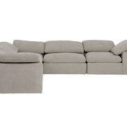 Corinth - Modern Grey Fabric Sectional Sofa with 3 Power Recliners - image 5