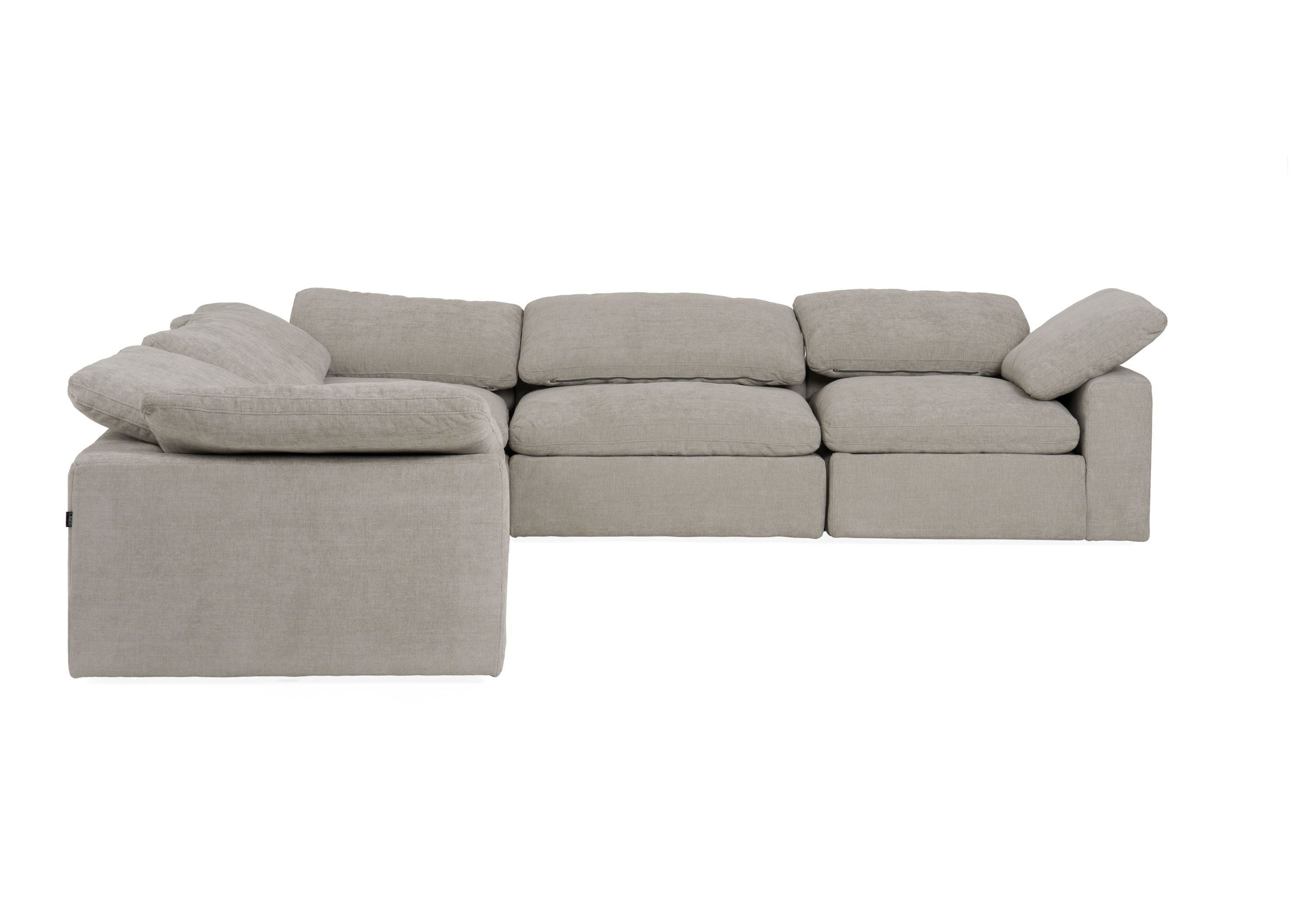 Corinth - Modern Grey Fabric Sectional Sofa with 3 Power Recliners - image 5