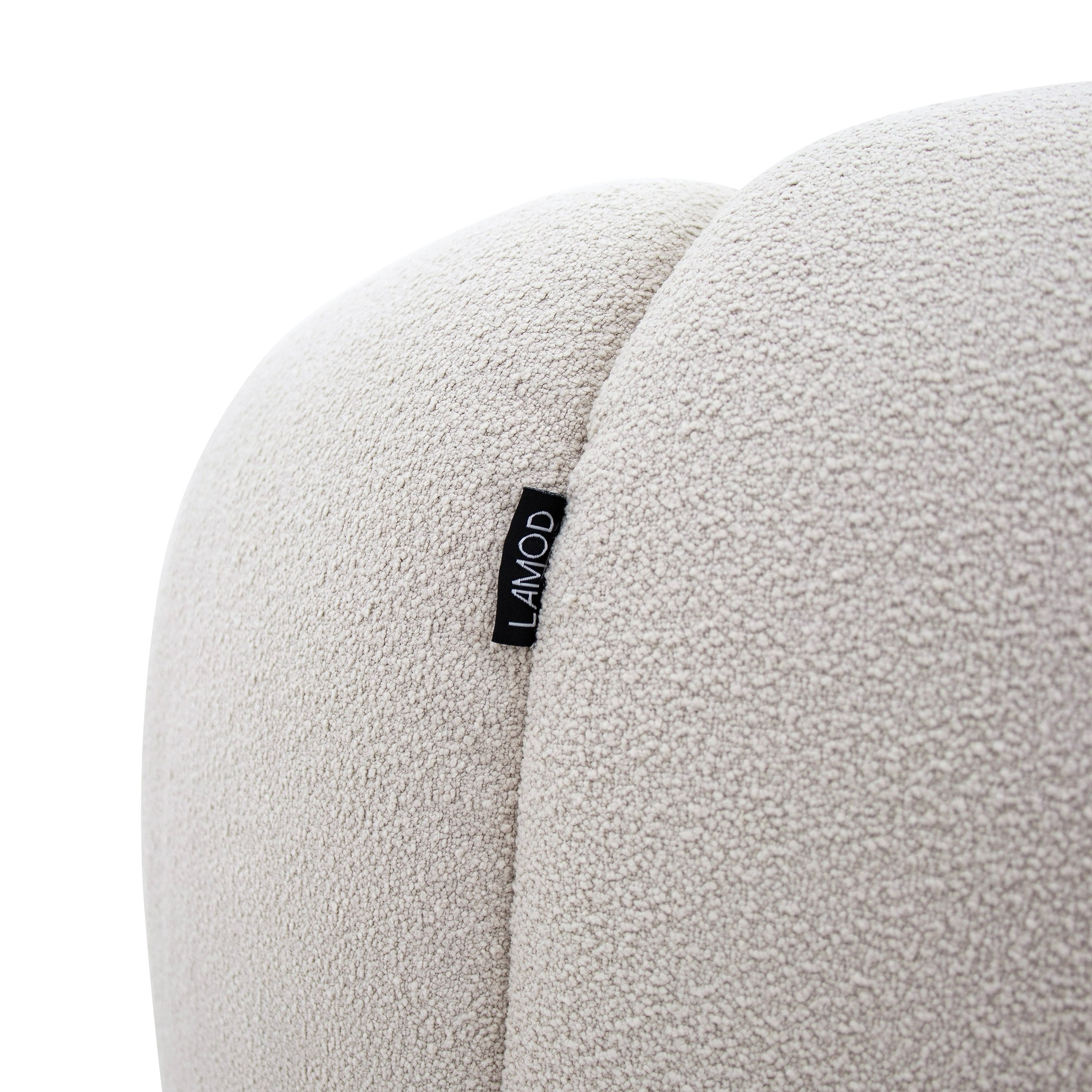 Yolonda - Modern Curved Beige Fabric Sofa - image 3