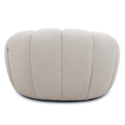 Yolonda - Modern Curved Beige Fabric Chair - image 4