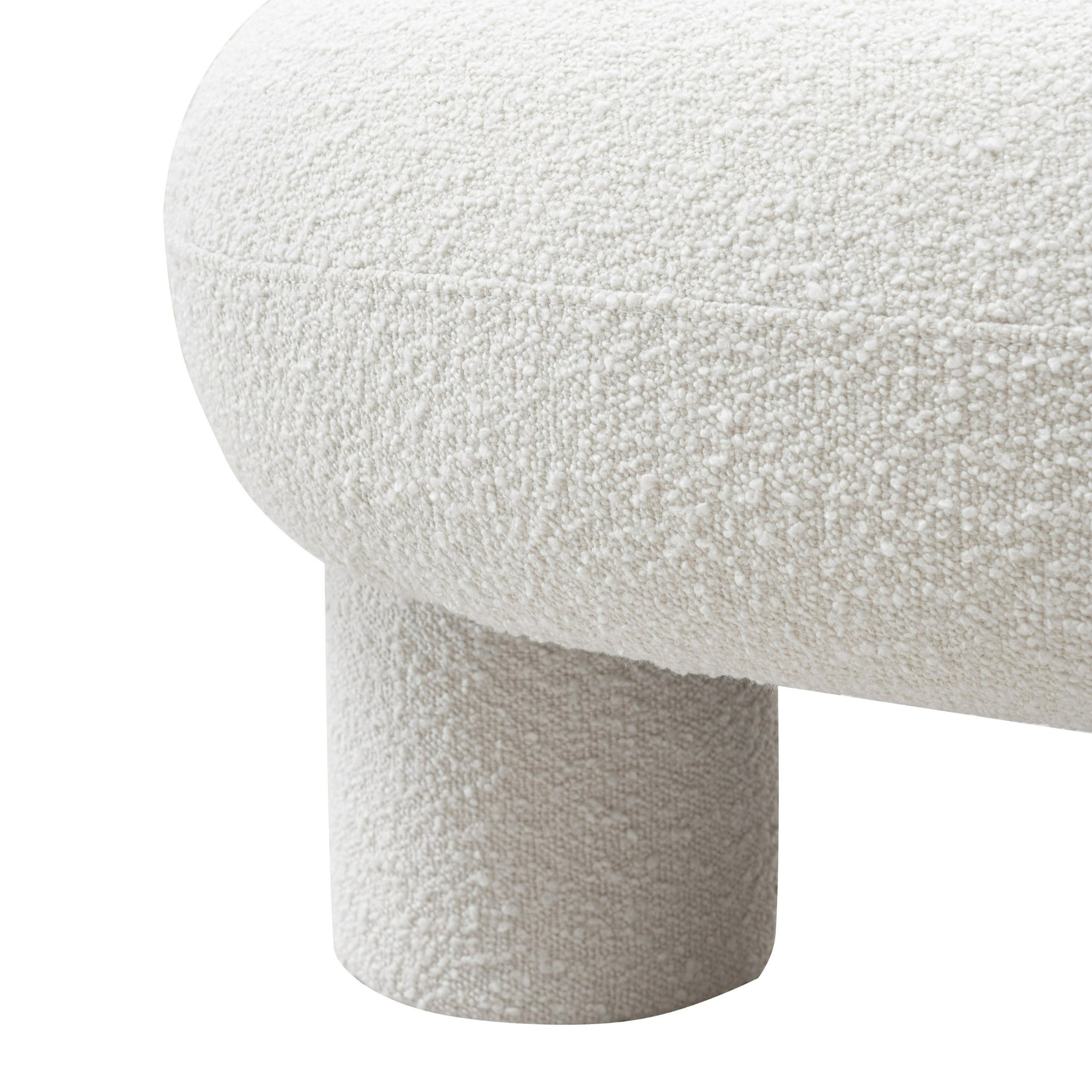 Gaynes - Modern Off-White Fabric Bench - image 5