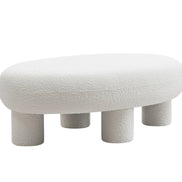 Gaynes - Modern Off-White Fabric Bench - image 4