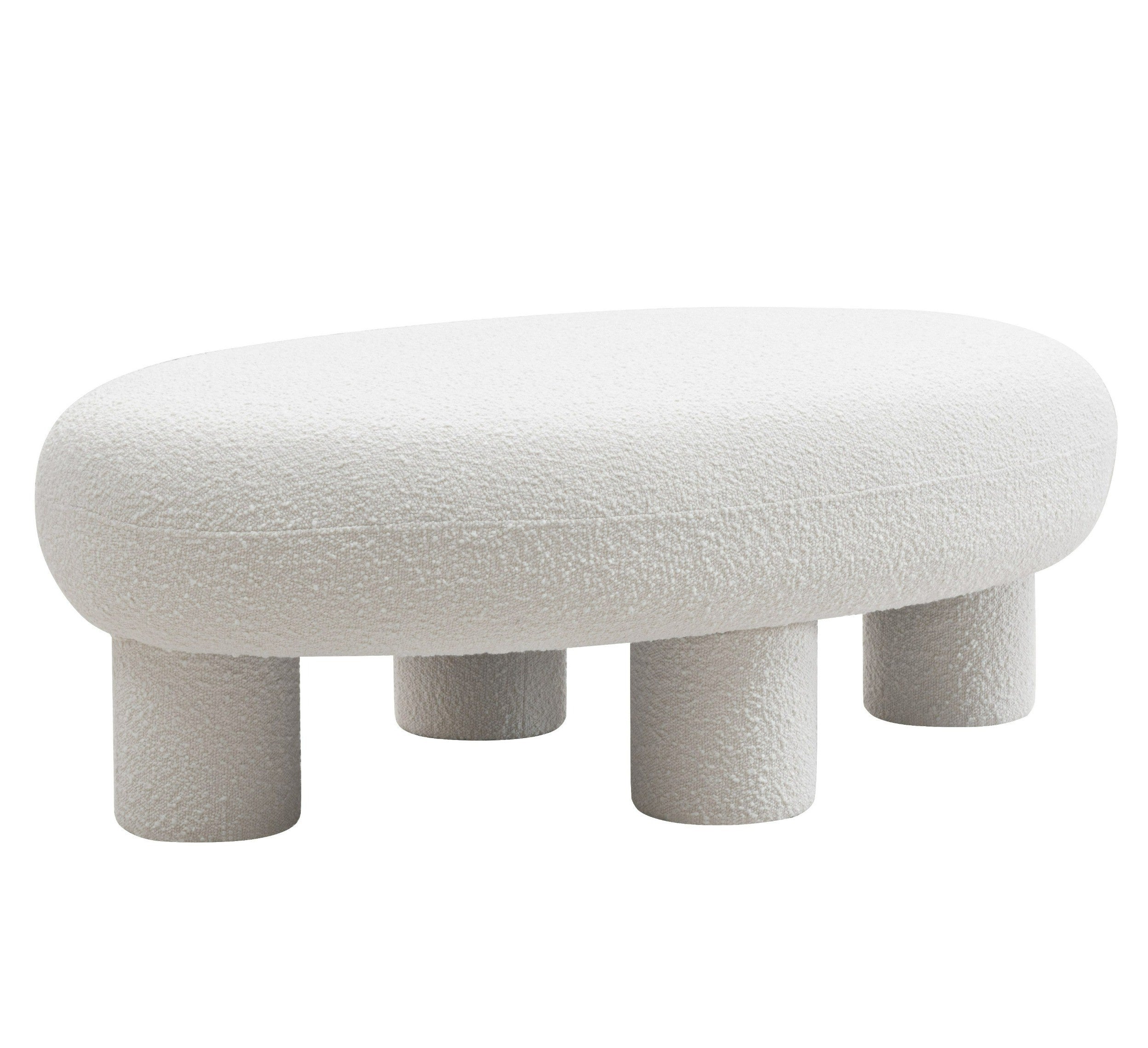 Gaynes - Modern Off-White Fabric Bench - image 4