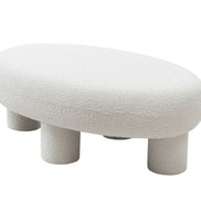Gaynes - Modern Off-White Fabric Bench
