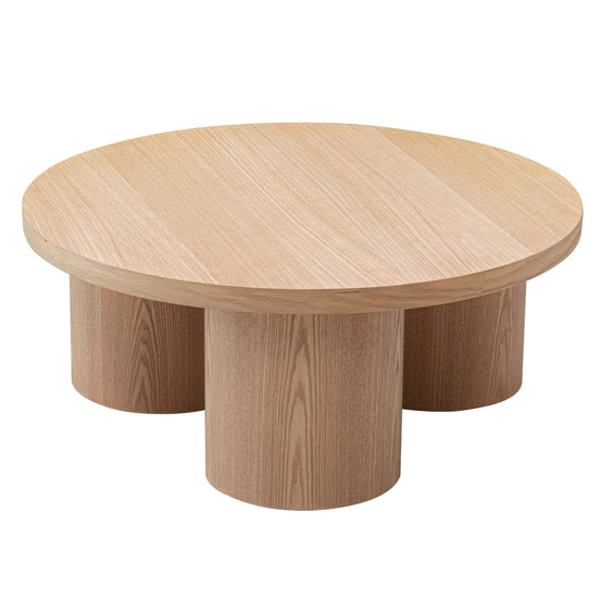 Babson - Modern Natural Oak Round Coffee Table - image 2
