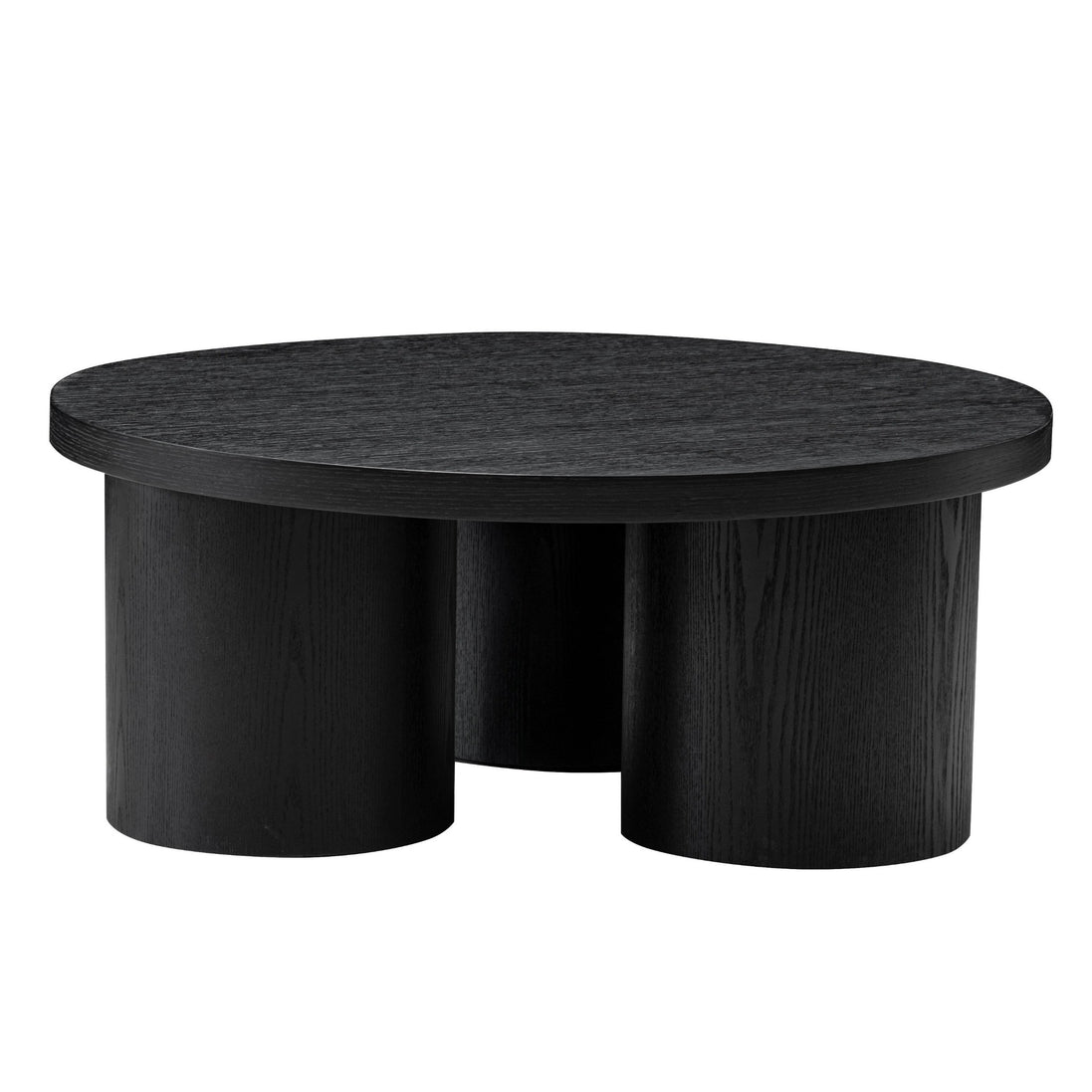 Babson - Modern Black Oak Round Coffee Table