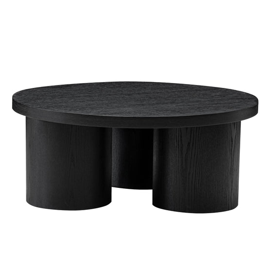 Babson - Modern Black Oak Round Coffee Table