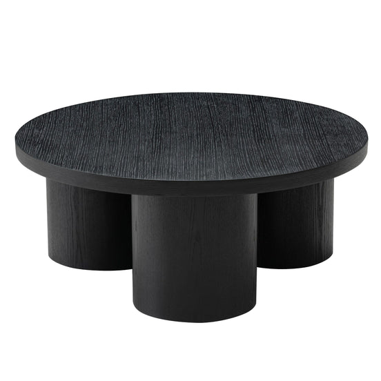 Babson - Modern Black Oak Round Coffee Table - image 2
