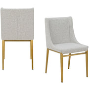 Mimi - Modern Light Grey Fabric + Antique Brass Dining Chair (Set of 2) - image 4