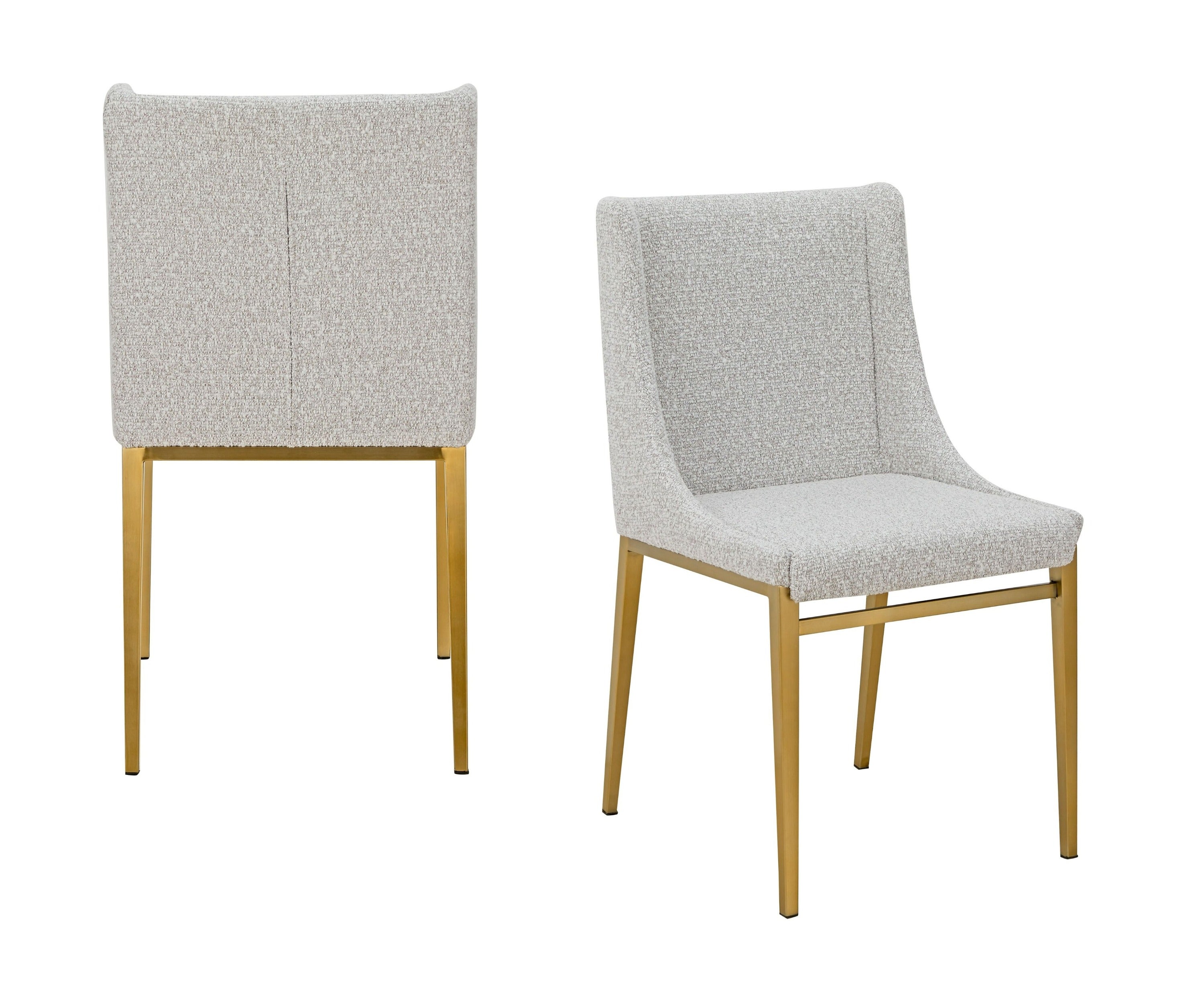 Mimi - Modern Light Grey Fabric + Antique Brass Dining Chair (Set of 2) - image 4