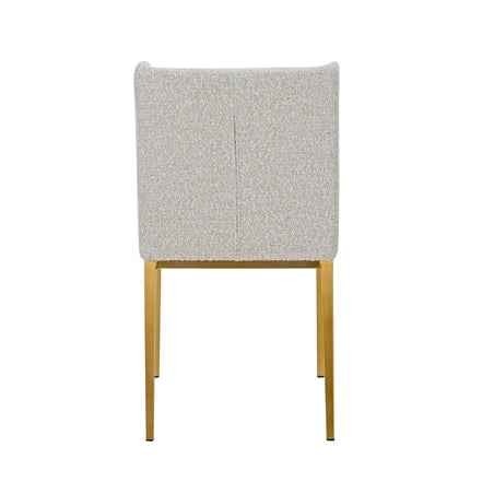 Mimi - Modern Light Grey Fabric + Antique Brass Dining Chair (Set of 2) - image 2