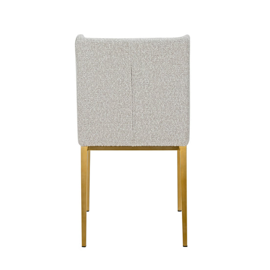 Mimi - Modern Light Grey Fabric + Antique Brass Dining Chair (Set of 2) - image 2