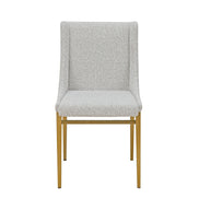 Mimi - Modern Light Grey Fabric + Antique Brass Dining Chair (Set of 2)