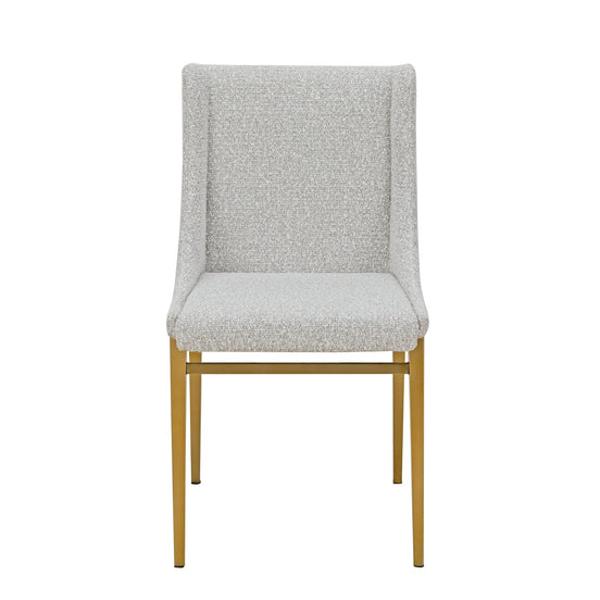 Mimi - Modern Light Grey Fabric + Antique Brass Dining Chair (Set of 2)