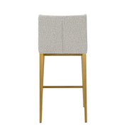 Mimi - Modern Light Grey Fabric + Antique Brass Counter Stool (Set of 2) - image 2