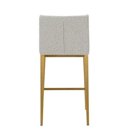 Mimi - Modern Light Grey Fabric + Antique Brass Counter Stool (Set of 2) - image 2