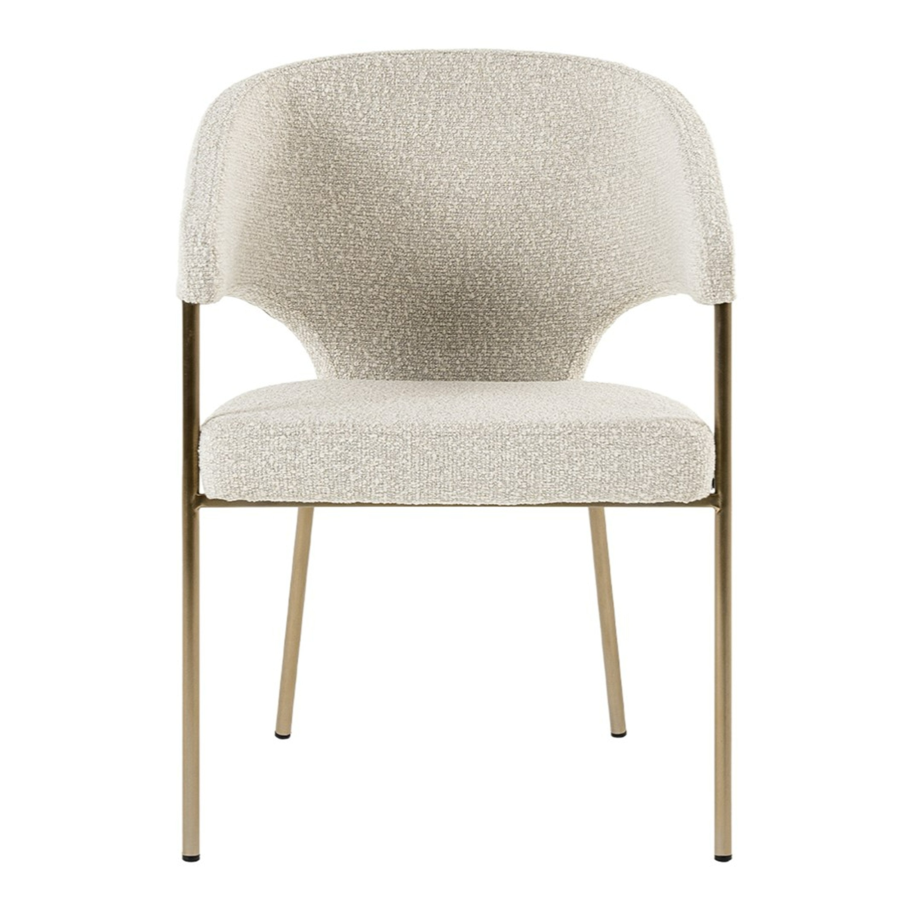Claudine - Modern Light Grey Fabric & Antique Brass Dining Chair - image 3