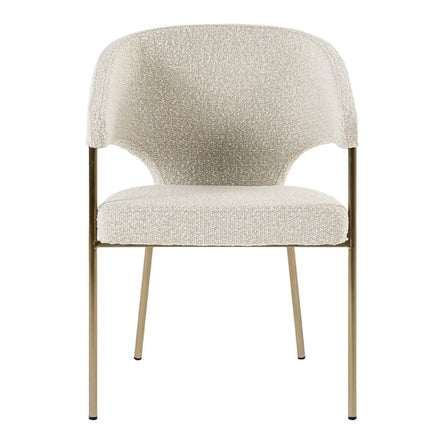 Claudine - Modern Light Grey Fabric & Antique Brass Dining Chair - image 3