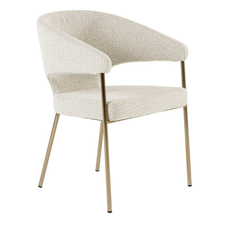 Claudine - Modern Light Grey Fabric & Antique Brass Dining Chair - image 2