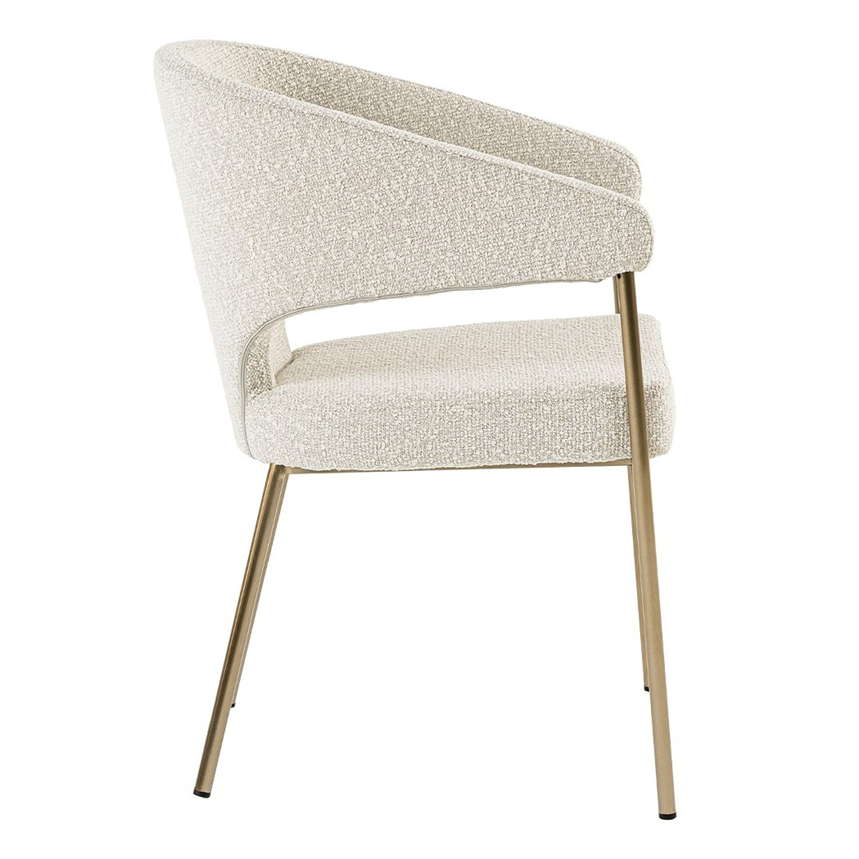 Claudine - Modern Light Grey Fabric & Antique Brass Dining Chair - image 4