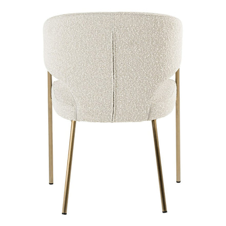 Claudine - Modern Light Grey Fabric & Antique Brass Dining Chair - image 5