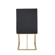 Frankie - Modern Dark Grey Vegan Leather + Antique Brass Dining Chair - image 2