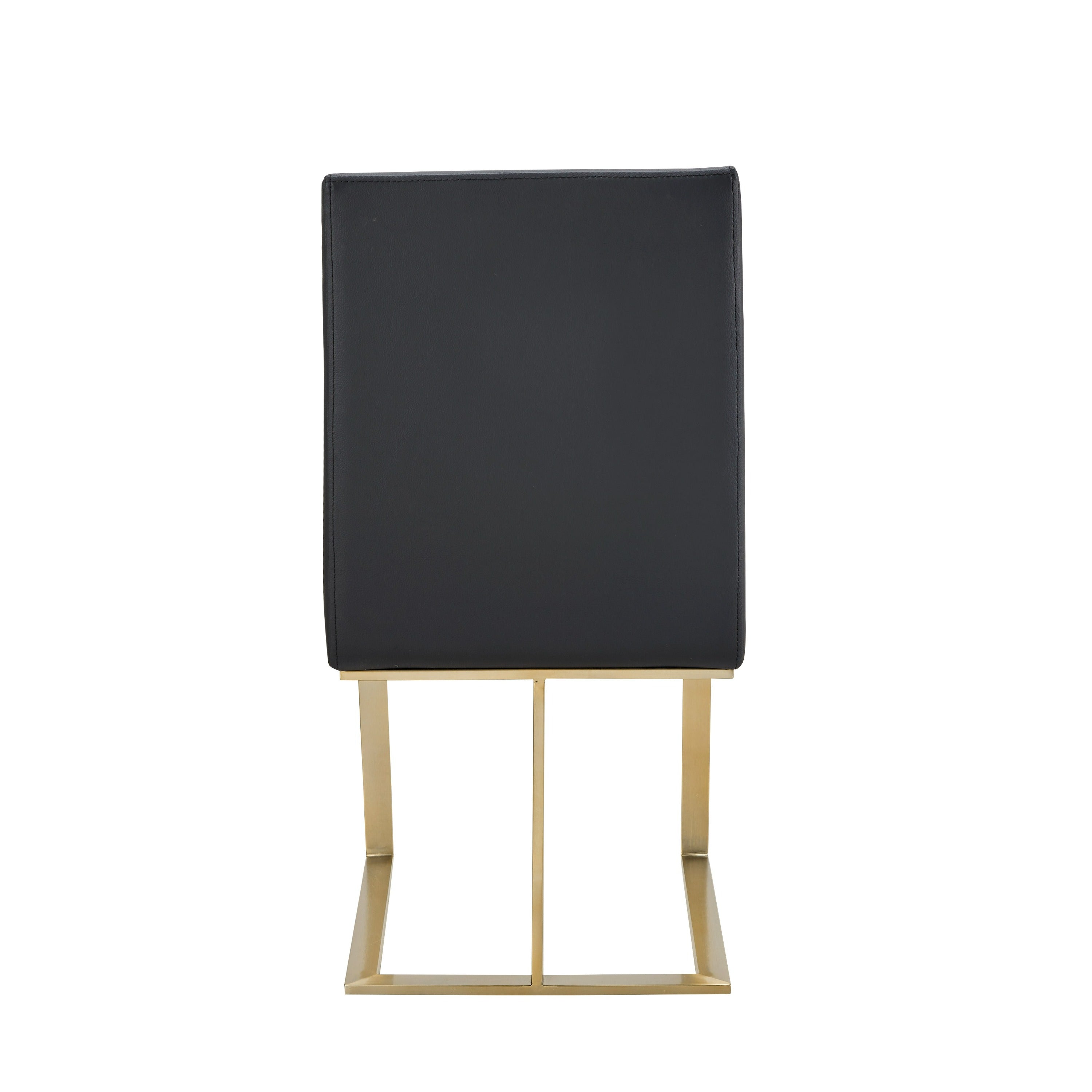 Frankie - Modern Dark Grey Vegan Leather + Antique Brass Dining Chair - image 2