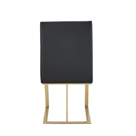 Frankie - Modern Dark Grey Vegan Leather + Antique Brass Dining Chair - image 2