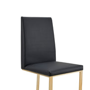 Frankie - Modern Dark Grey Vegan Leather + Antique Brass Dining Chair - image 3