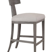 Fabien - Mid-Century Modern Beige Linen + Grey Wash Counter Chair - image 4