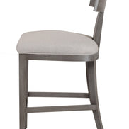 Fabien - Mid-Century Modern Beige Linen + Grey Wash Counter Chair