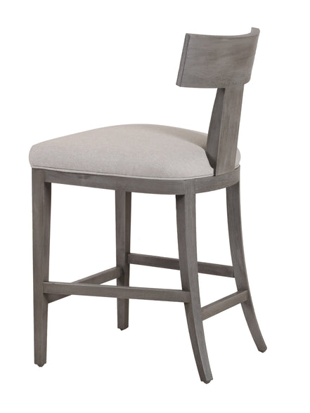 Fabien - Mid-Century Modern Beige Linen + Grey Wash Counter Chair - image 2